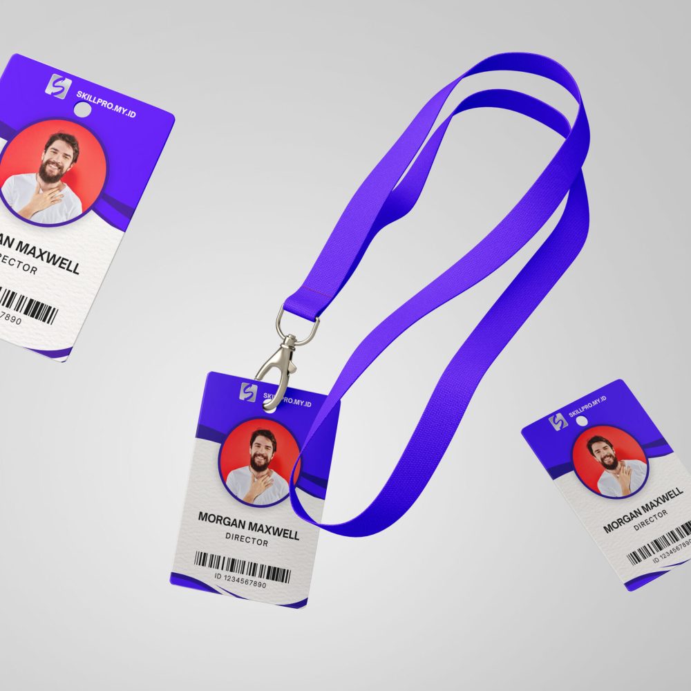 Free Employee ID Card Holder Mockup